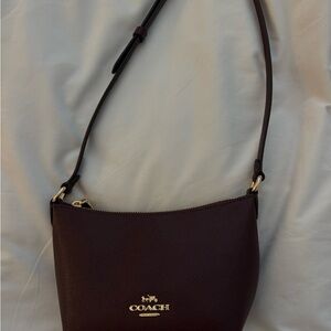 Coach Dark Burgundy Leather Shoulder Bag